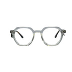 Armação de óculos transparente com design moderno e lentes redondas para grau ou estilo