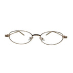 Óculos de grau oval com armação dourada e detalhes elegantes